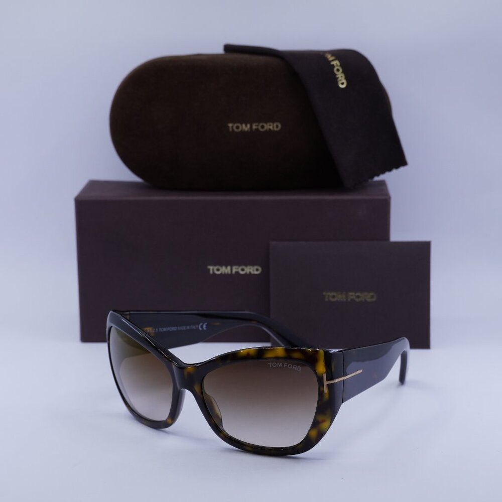 Tom Ford FT0460 52G Corinne Cat Eye Sunglasses - Havana\Brown Gradient